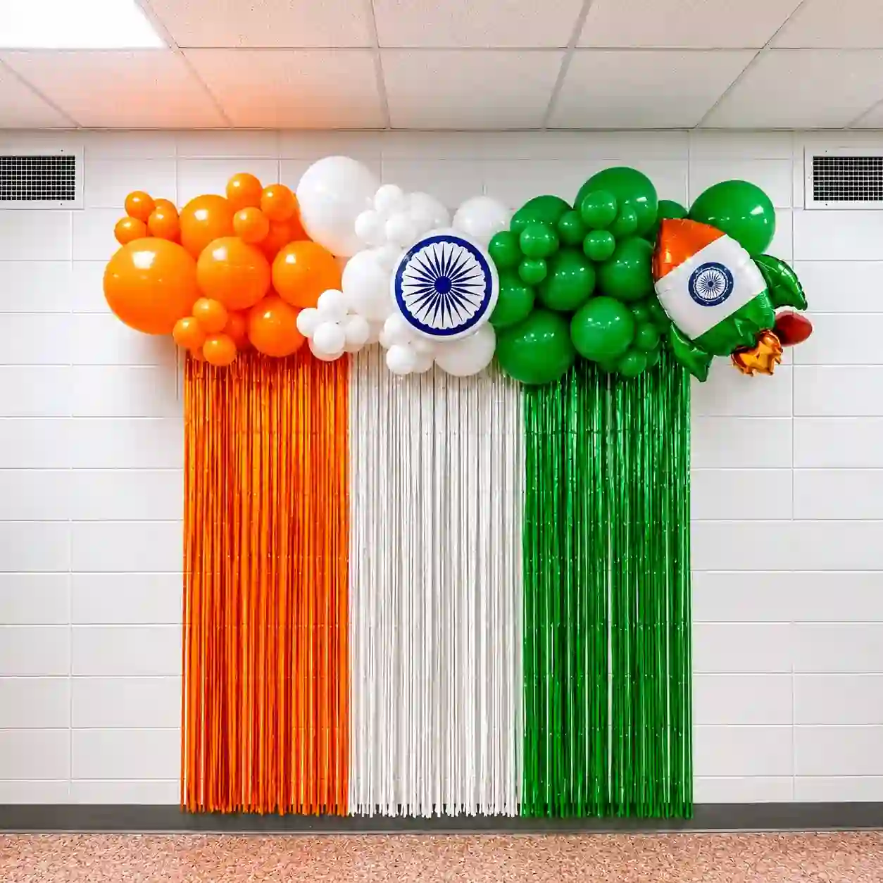 Tricolor Theme Foil Curtain Decoration